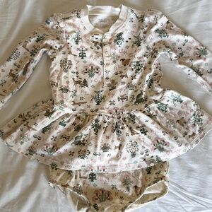 POLO RALPH LAUREN Baby Girl Interlock Henley Dress and Bloomer 2 Piece Set